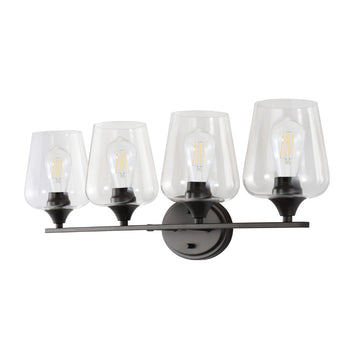 Jayne Iron/Glass Cottage Rustic LED Vanity Light